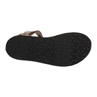 The image shows the bottom view of the Teva Midform Universal - Womens sandal, featuring a black sole with a geometric triangle pattern and the Teva logo embossed at the center.
