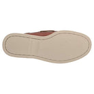 The image shows the bottom view of a Sperry A/O 2-EYE LEATHER - Mens boat shoe with a light rubber sole, visible edge stitching, and the word SPERRY embossed in the center.