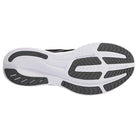The image shows the white and black rubber sole of the Saucony Ride 15 - Men, a lightweight running shoe with textured grip patterns and grooves for enhanced traction.