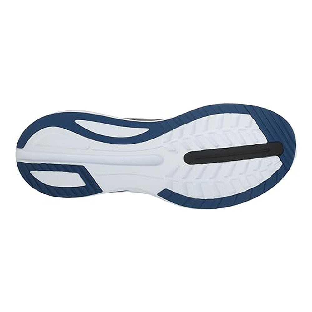 The image shows the bottom view of the Saucony Endorphin Shift 3 Running Shoe - Mens sole, featuring a black stripe, textured grip patterns, and responsive PWRRUN foam cushioning.