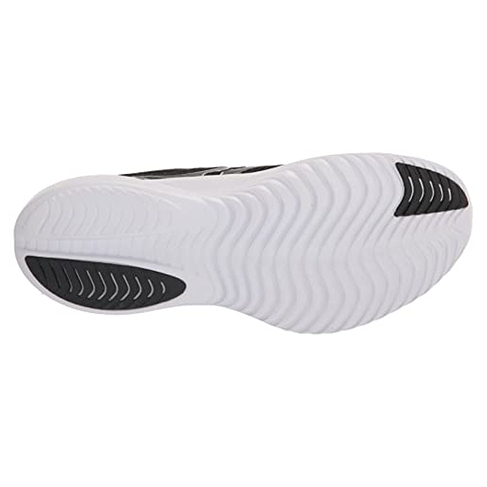 The image shows the bottom of the Saucony Endorphin Shift 3 Running Shoe - Mens, with a white sole, wavy tread patterns, and black rubber at the heel and forefoot for traction, built on responsive PWRRUN foam.