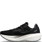 The Saucony Endorphin Speed 3 Running Shoe for women features a black mesh upper, white midsole, black outsole, lace-up closure, and signature logo—ideal for daily training.