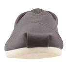 Front view of the TOMS Alpargata ESP - Women slip-on canvas shoe in gray, featuring a rounded toe and light rubber sole, displayed on a plain white background.