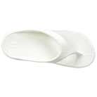 The Telic Footwear Energy Flip Flop - Unisex in white features a Y-shaped thong strap, textured footbed, and pillow-soft cushioning for exceptional comfort, shown from above on a plain background.