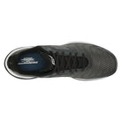 Top view of the mens Saucony Endorphin Shift 3 running shoe, featuring a mesh upper, black laces, subtle pattern, rounded toe, and plush PWRRUN foam cushioning with ENDORPHIN SPEEDROLL TECHNOLOGY on the insole.
