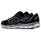 The ASICS Gel-Ziruss 3 - Mens in black with white and silver accents is a premium performance running shoe, shown side by side on a white background.