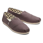 The TOMS Alpargata - Womens are casual slip-on canvas shoes in light brown with beige rubber soles and a zigzag-patterned lining. Part of the earthwise collection, theyre crafted from recycled cotton for eco-friendly comfort.