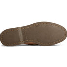 The image displays the bottom of the Sperry A/O 2-EYE LEATHER - Mens boat shoe, featuring visible edge stitching and a textured, non-slip sole.
