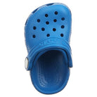 A single blue Crocs Classic Clog - Kids sandal with ventilation holes on top and a pivoting heel strap, seen from above.
