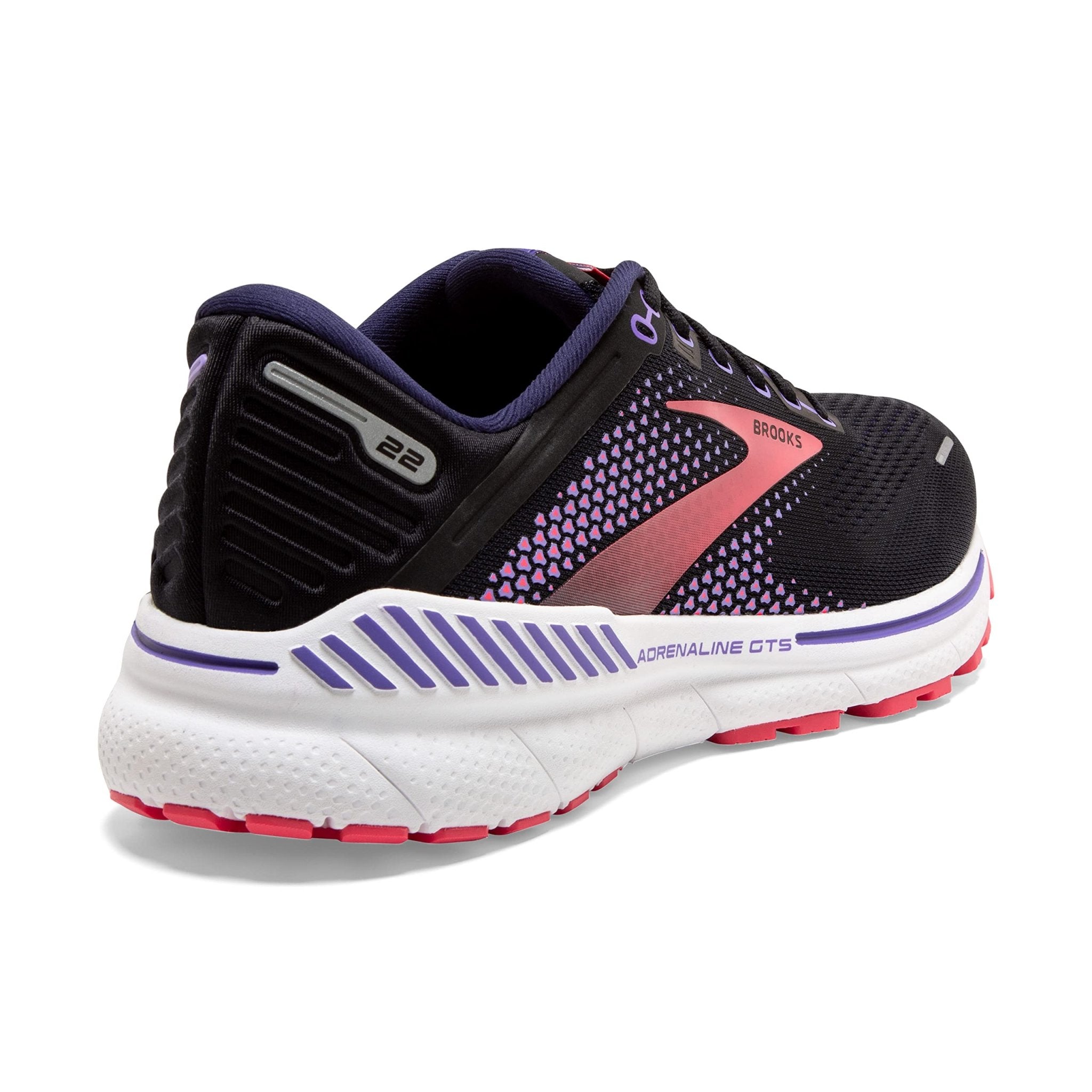 Brooks Adrenaline GTS 22 - Women's Black/Purple/Coral Shoe Deals Outlet