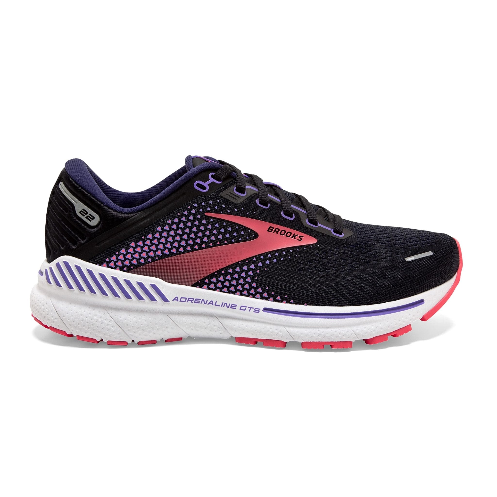 Brooks Adrenaline GTS 22 - Women's Black/Purple/Coral Shoe Deals Outlet