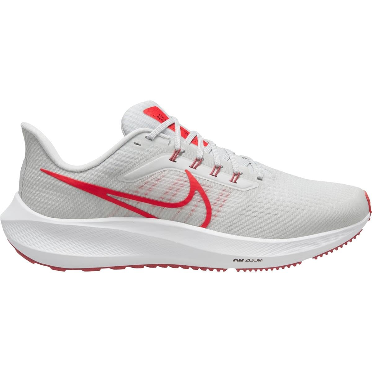 Nike Air Zoom Pegasus 39 - Men's Platinum Tint Crimson White 009 Shoe Deals Outlet