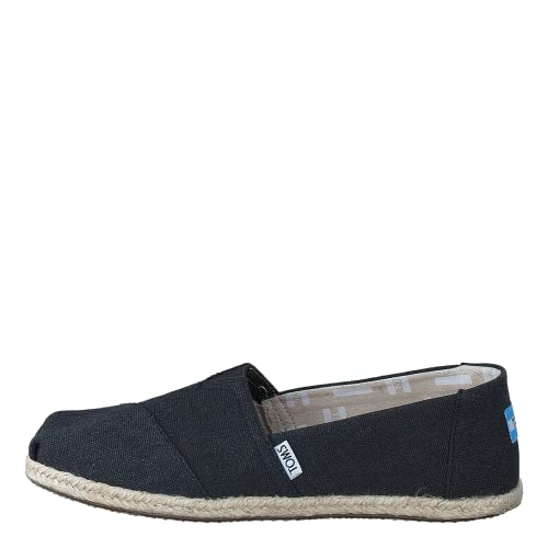 TOMS Alpargata Rope Sole Espadrille - Women's Black Washed Canvas Rope Sole/Canvas Shoe Deals Outlet