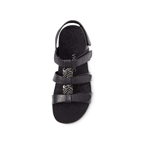 VIONIC Amber Adjustable Sandal - Women's Black Crocodile Shoe Deals Outlet