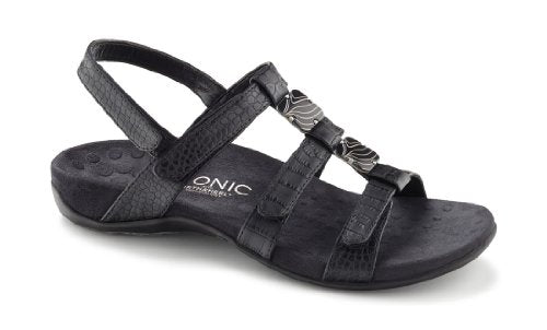 VIONIC Amber Adjustable Sandal - Women's Black Crocodile Shoe Deals Outlet
