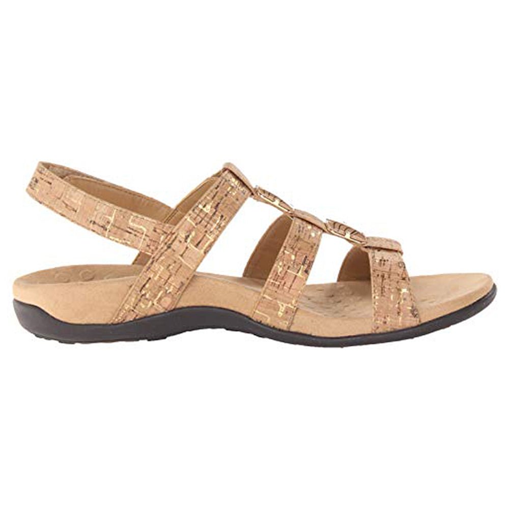 VIONIC Amber Backstrap - Women's Gold Cork Shoe Deals Outlet