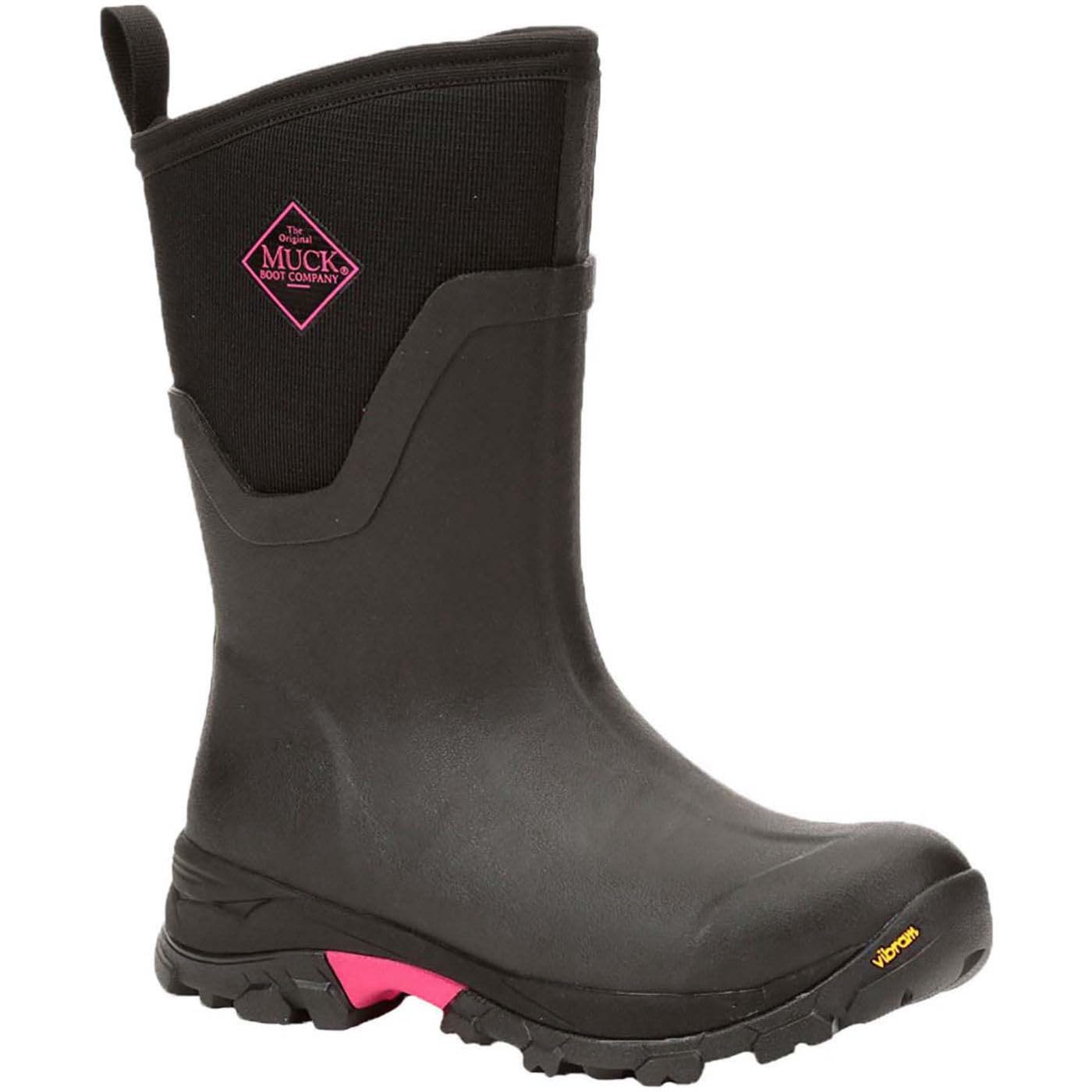The Original Muck Boot Company Arctic Ice Mid Agat - Women's Black/Hot Pink Shoe Deals Outlet