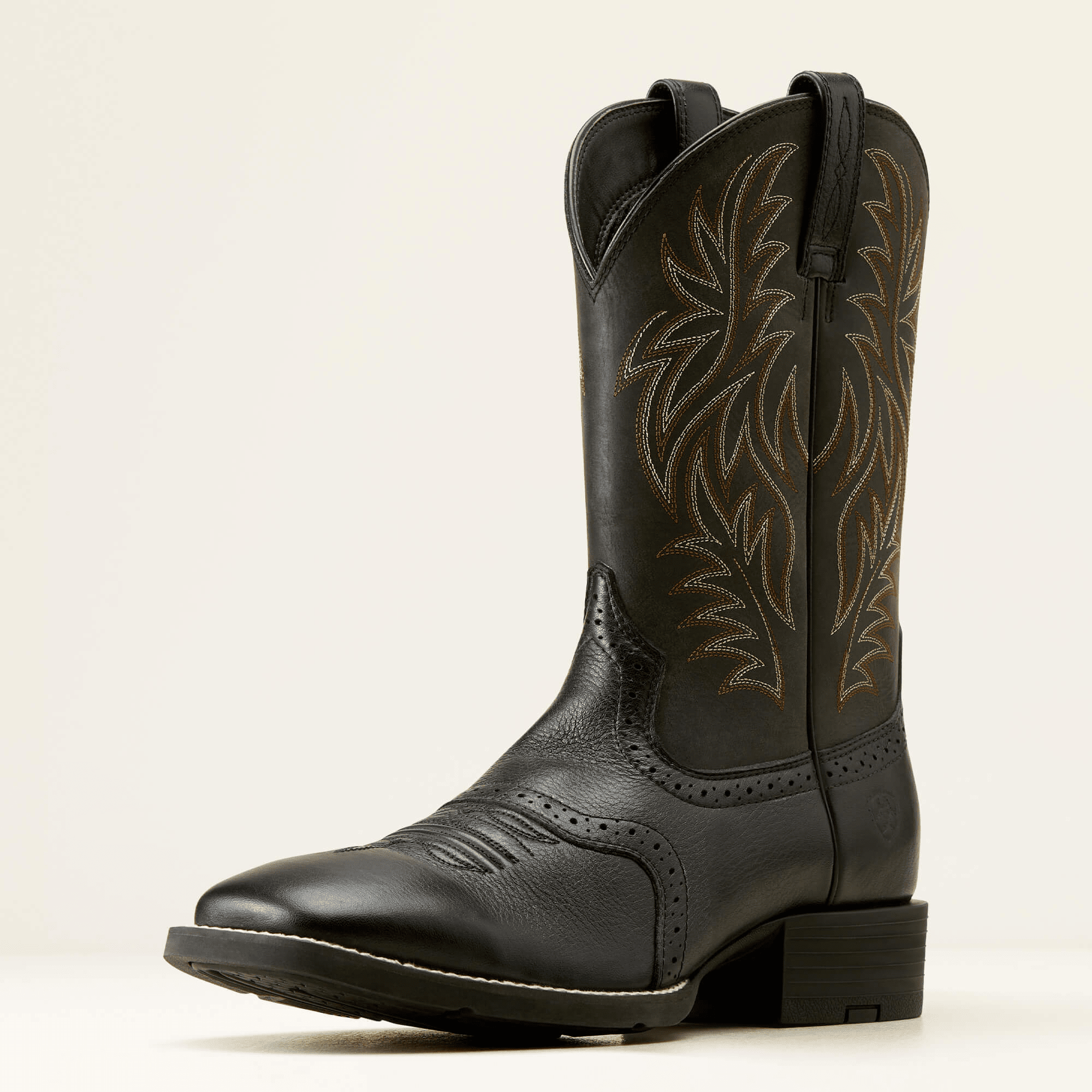 Ariat Sport Western Wide Square Toe Cowboy Boot Black Deertan 11.5 D 884849930106 Shoe Deals Outlet