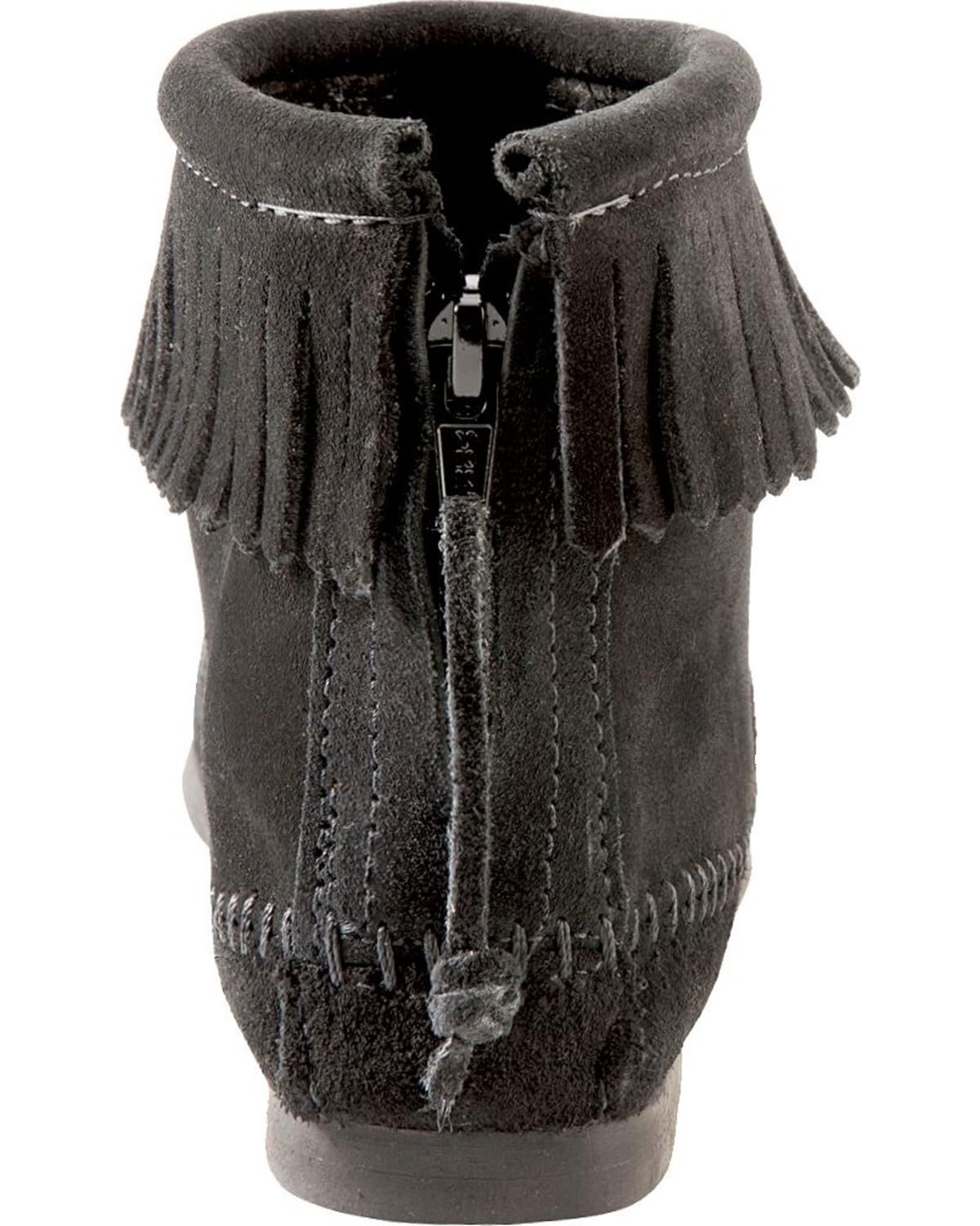 Minnetonka Back Zip Hardsole Boot - Women's Black Shoe Deals Outlet