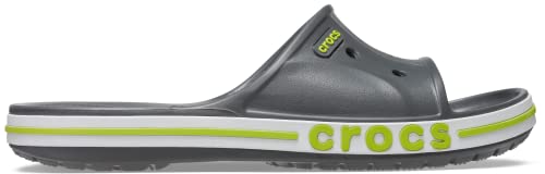 Crocs Bayaband Slide - Unisex Grey/Lime Shoe Deals Outlet