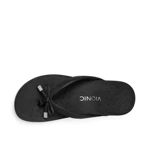 VIONIC Bella Toe Post Sandal - Women's Black Shoe Deals Outlet