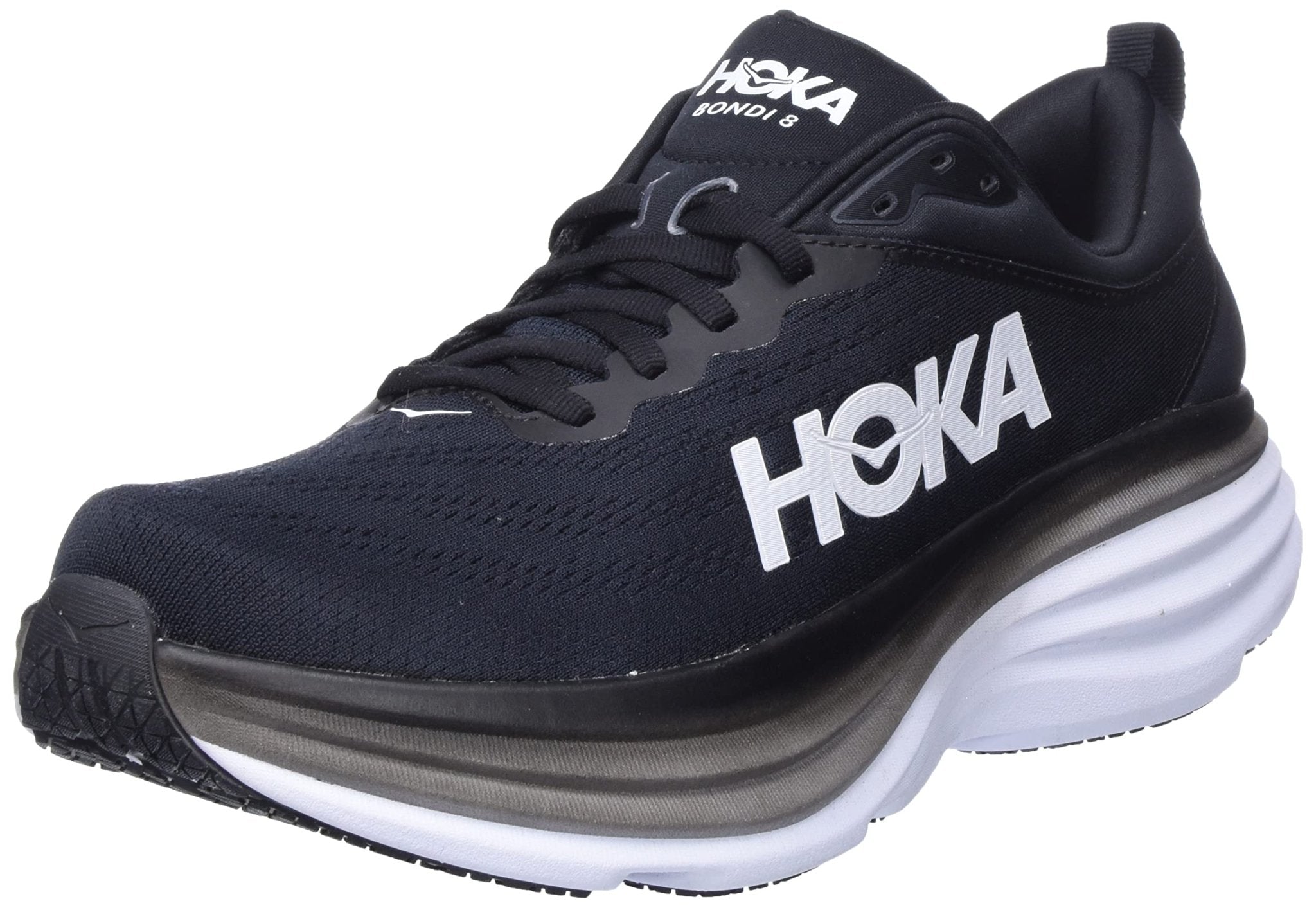 Hoka Bondi 8 - Men's Black/White Shoe Deals Outlet