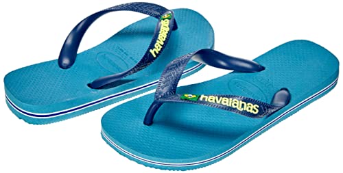 Havaianas Brazil Logo Flip Flops - Unisex Nautical Blue Shoe Deals Outlet