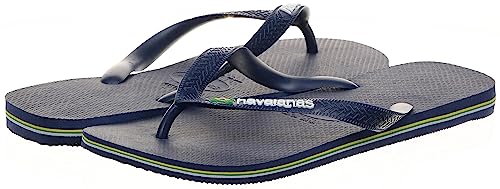 Havaianas Brazil Logo Flip Flops - Unisex Marine Blue Shoe Deals Outlet