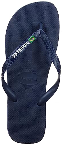 Havaianas Brazil Logo Flip Flops - Unisex Marine Blue Shoe Deals Outlet