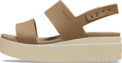 Crocs Brooklyn Low Wedge - Women&#39;s Khaki/Bone Shoe Deals Outlet