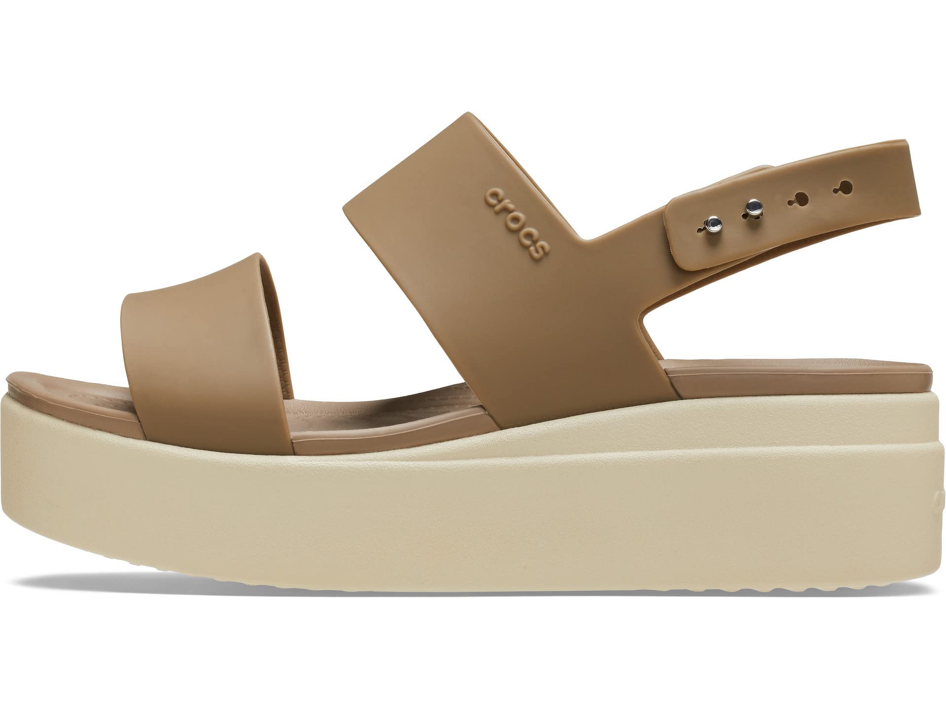 Crocs Brooklyn Low Wedge - Women's Khaki/Bone Shoe Deals Outlet