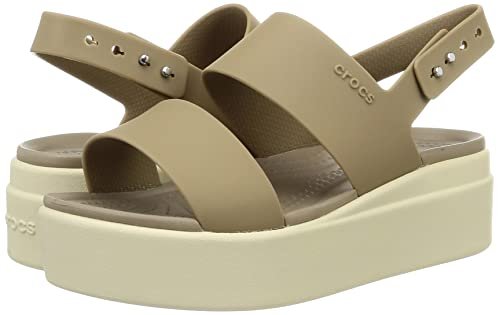Crocs Brooklyn Low Wedge - Women&#39;s Khaki/Bone Shoe Deals Outlet