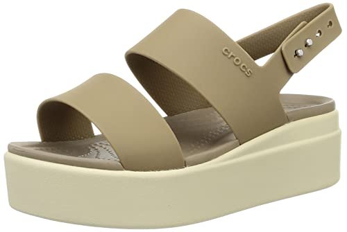 Crocs Brooklyn Low Wedge - Women&#39;s Khaki/Bone Shoe Deals Outlet