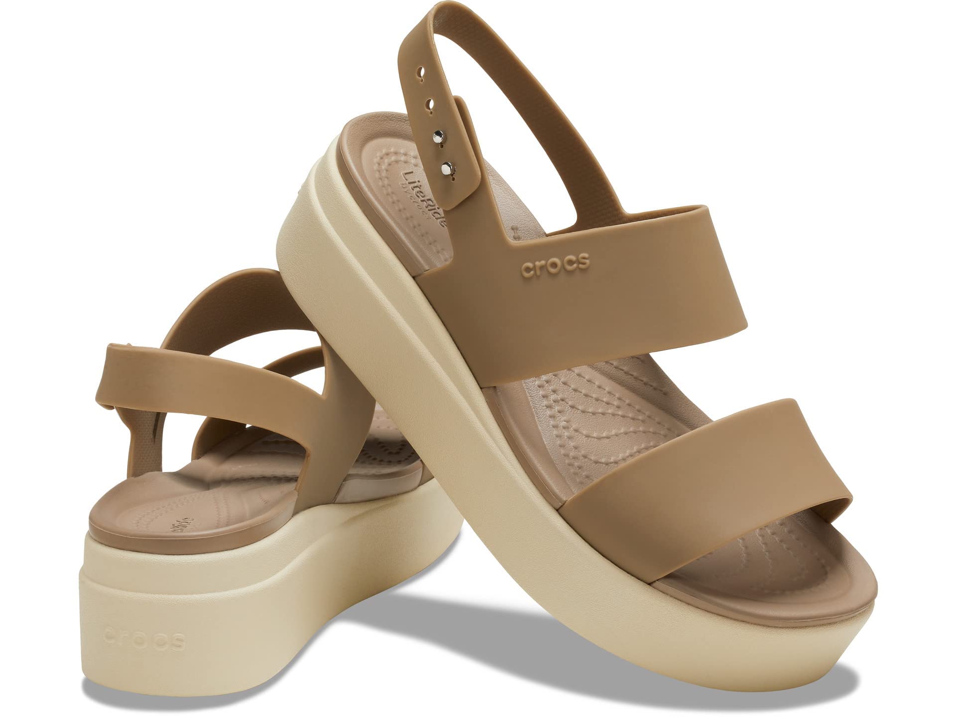 Crocs Brooklyn Low Wedge - Women&#39;s Khaki/Bone Shoe Deals Outlet