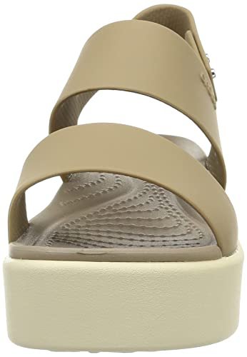 Crocs Brooklyn Low Wedge - Women&#39;s Khaki/Bone Shoe Deals Outlet