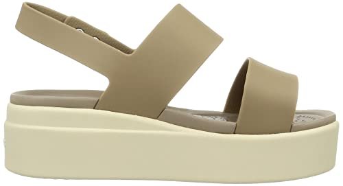 Crocs Brooklyn Low Wedge - Women&#39;s Khaki/Bone Shoe Deals Outlet