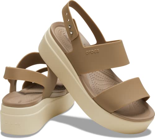 Crocs Brooklyn Low Wedge - Women&#39;s Khaki/Bone Shoe Deals Outlet