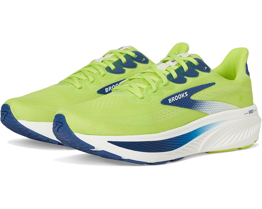 Brooks Ghost 17 Acid Lime / Navy / White 11.5 D 195394675108 Shoe Deals Outlet