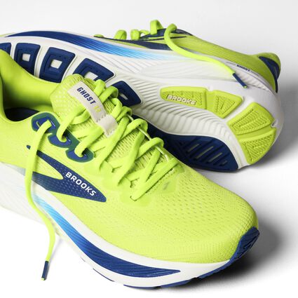Brooks Ghost 17 Acid Lime / Navy / White 8 D 195394675030 Shoe Deals Outlet