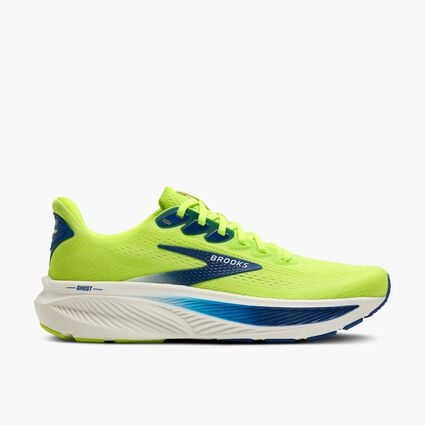Brooks Ghost 17 Acid Lime / Navy / White 9 D 195394675054 Shoe Deals Outlet