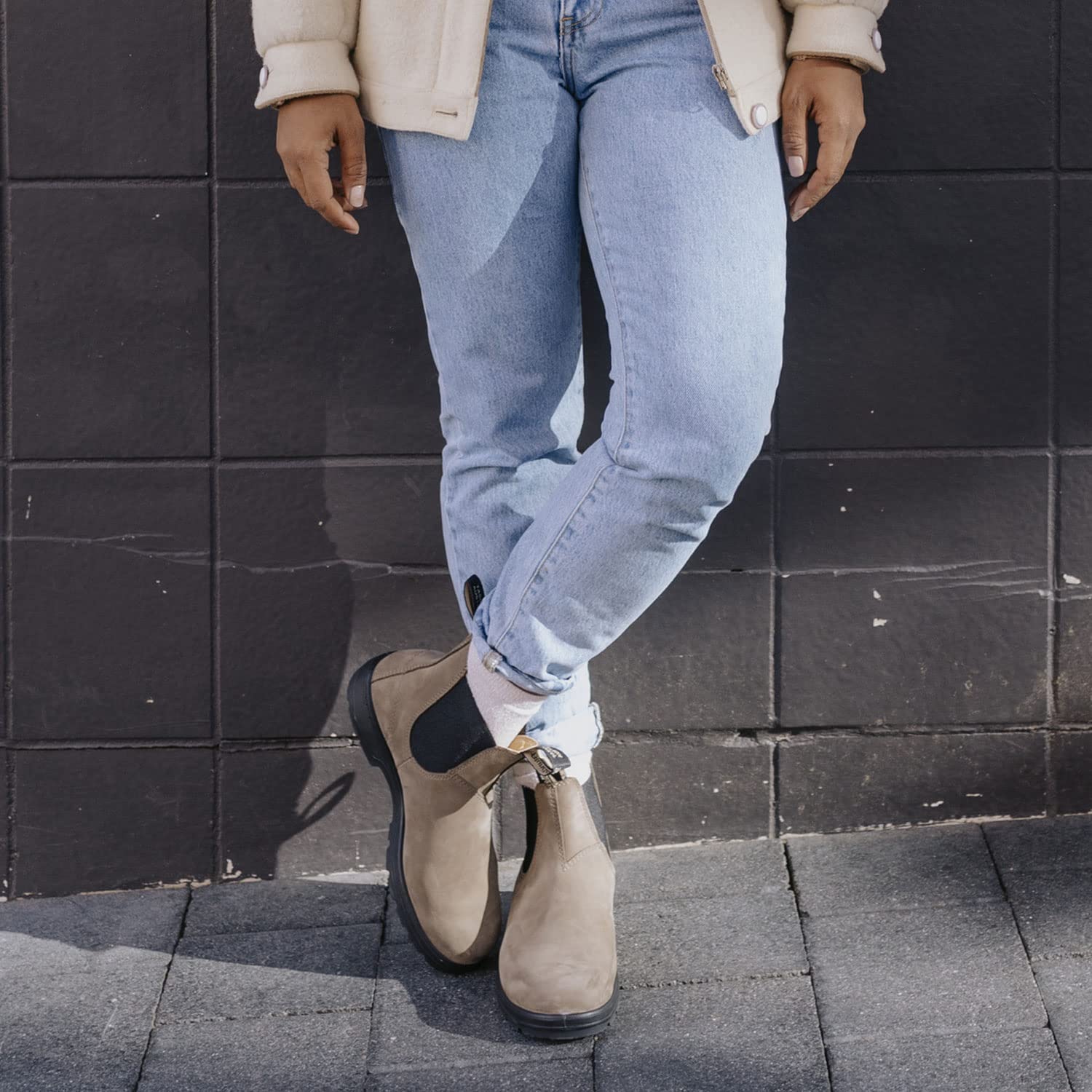 Blundstone Chelsea Boots - Unisex Stone Nubuck Shoe Deals Outlet