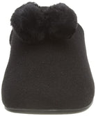 FitFlop Chrissie Pom Pom Slippers - Women's All Black Shoe Deals Outlet