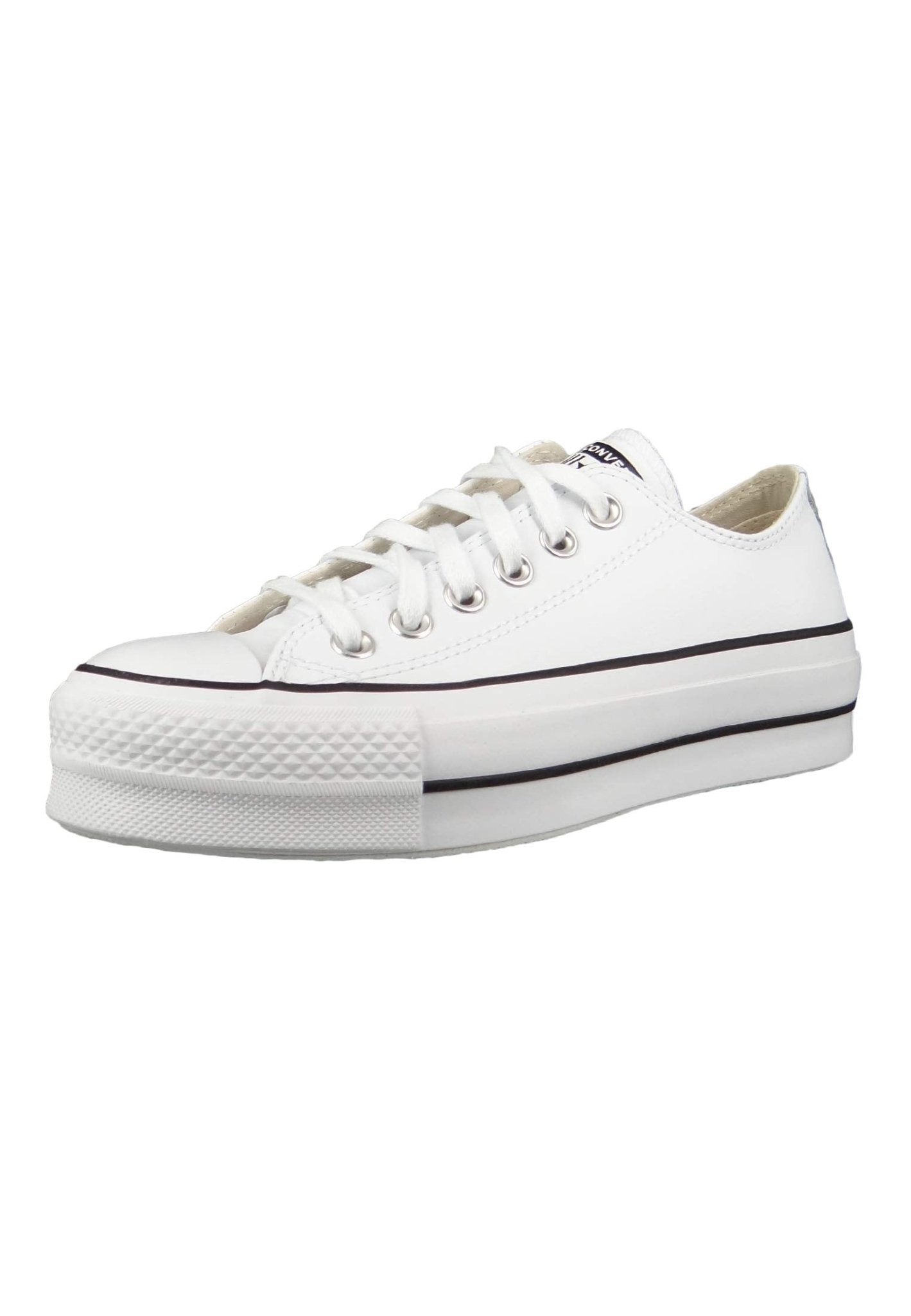 Converse Chuck Taylor All Star Lift Platform Leather Low - Top - Women's White/Black/White Shoe Deals Outlet