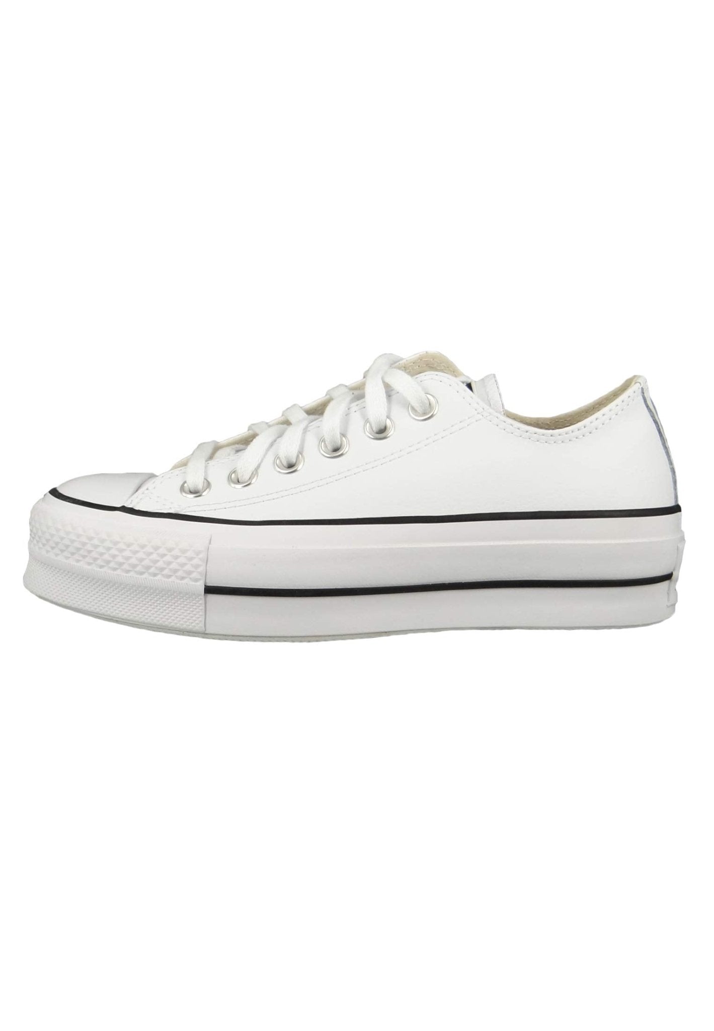 Converse Chuck Taylor All Star Lift Platform Leather Low - Top - Women's White/Black/White Shoe Deals Outlet