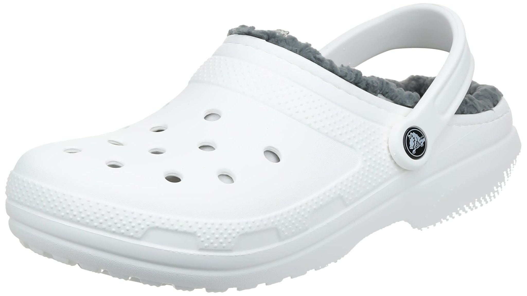 Crocs Classic Lined Clog - Men's White/Grey Shoe Deals Outlet