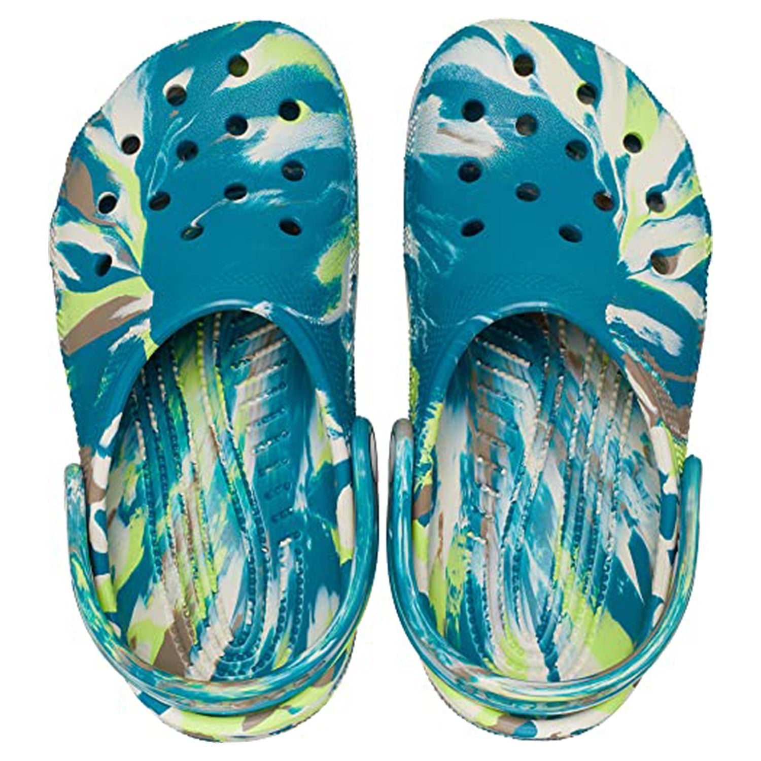 Crocs Classic Marbled Clog - Kids Limeade/Multi Shoe Deals Outlet