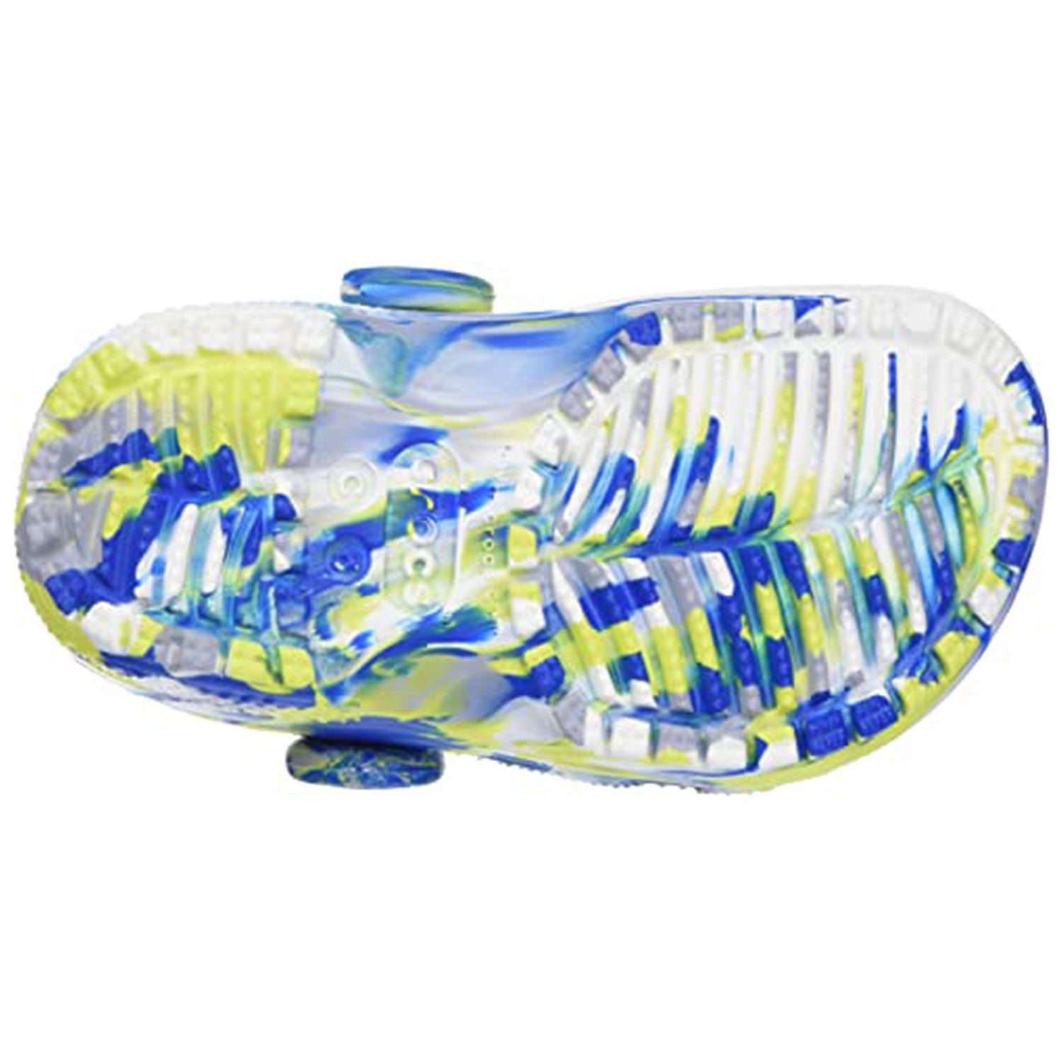 Crocs Classic Marbled Clog - Kids White/Bright Cobalt Shoe Deals Outlet
