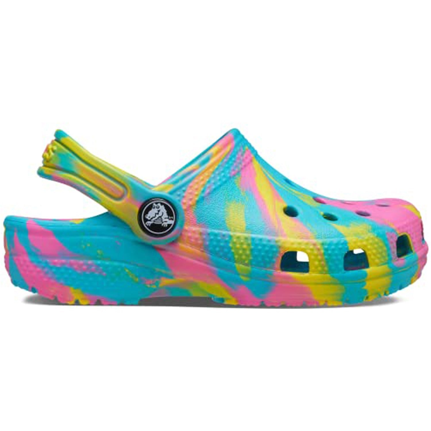 Crocs Classic Marbled Clog - Kids Rainbow Tie Dye Shoe Deals Outlet