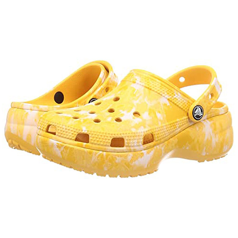 Crocs Classic Platform Graphic Clog - Women's Orange Sorbet/Graphic Shoe Deals Outlet