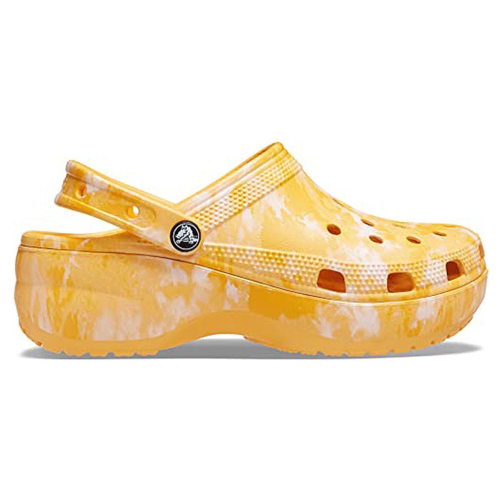 Crocs Classic Platform Graphic Clog - Women's Orange Sorbet/Graphic Shoe Deals Outlet